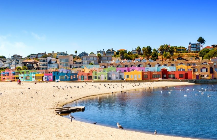 Colorful beach homes in Capitola, CA