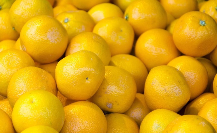 View of lemons stacked together