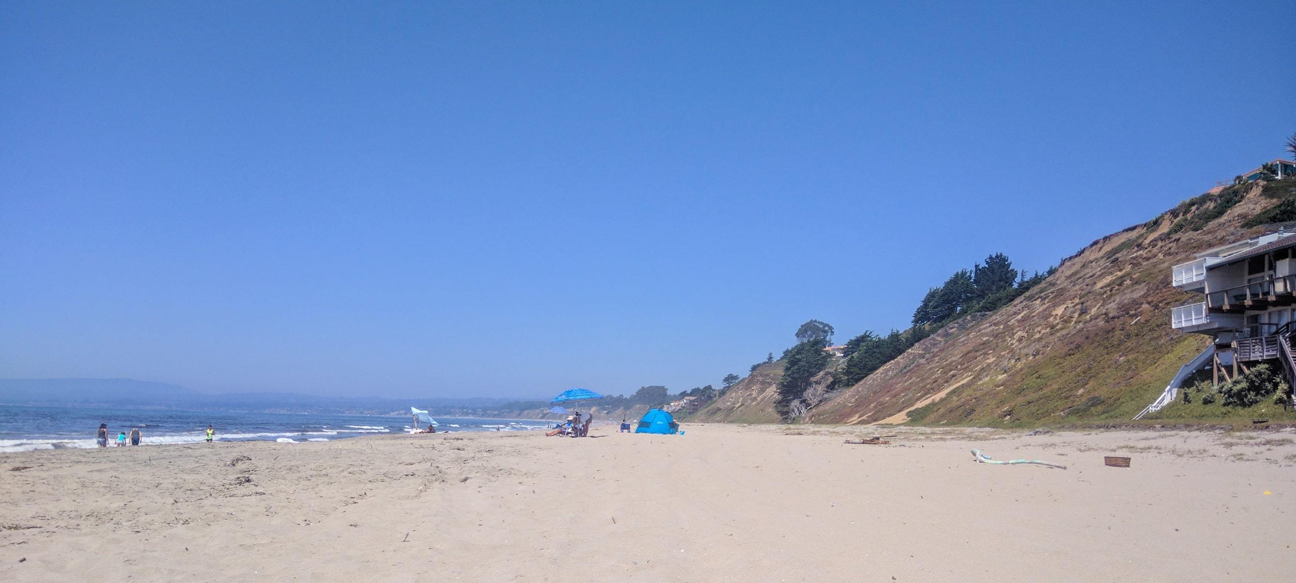 Beachgoers at Manresa Main State Beach, La Selva Beach, CA