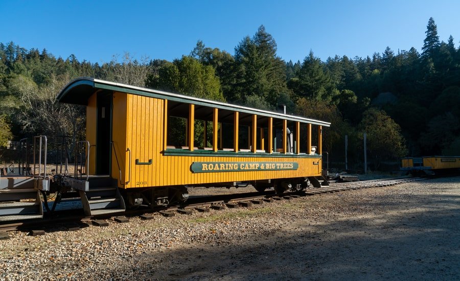 Roaring Camp train car in Felton, CA