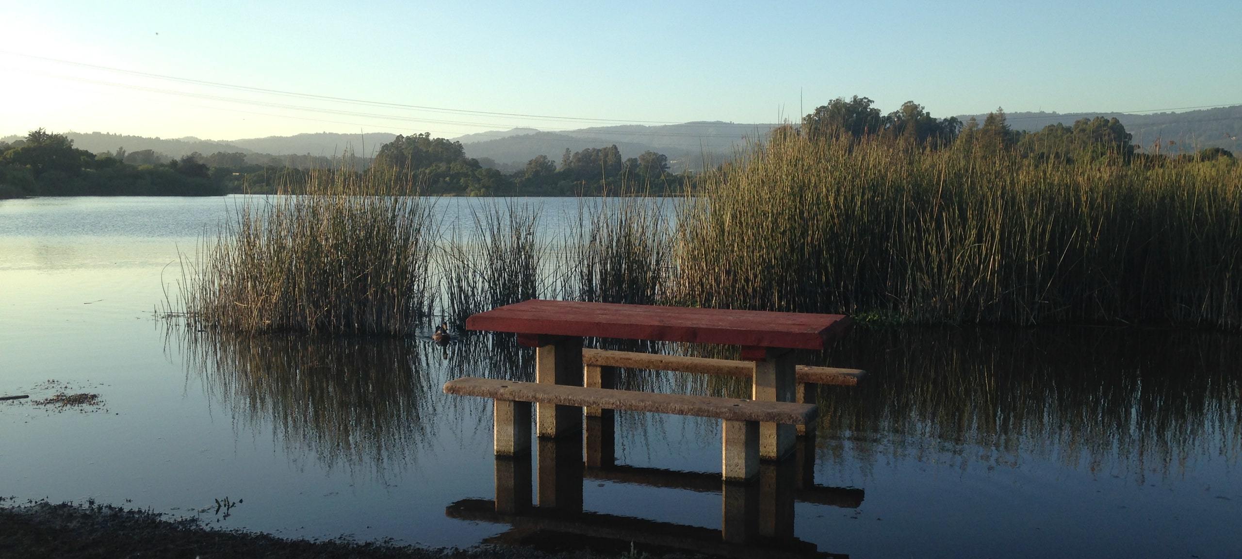 Sunrise at Pinto Lake City Park in Watsonville, CA